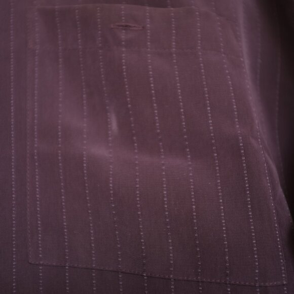 Bruno sueded purple berry pinstripe shirt 2XL - Picture 2 of 6